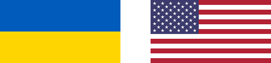 Ukraine and US flags