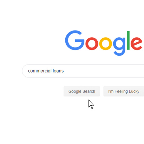 Google search with commercial loan typed in